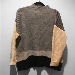 Vintage Multicolor Cowl Neck Sweater